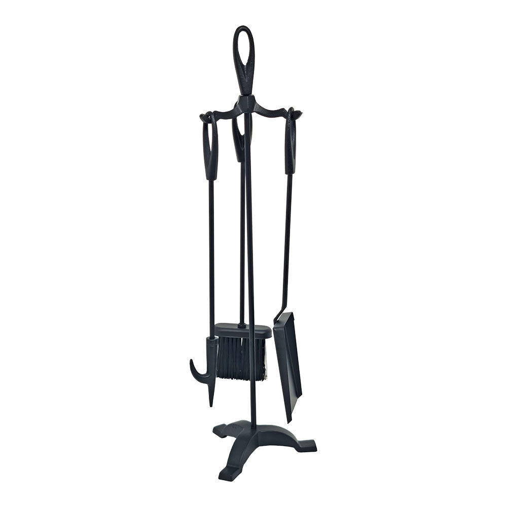 JUEGO DE CHIMENEA COLOR NEGRO 3 PIEZAS 19 x 68,5 cm