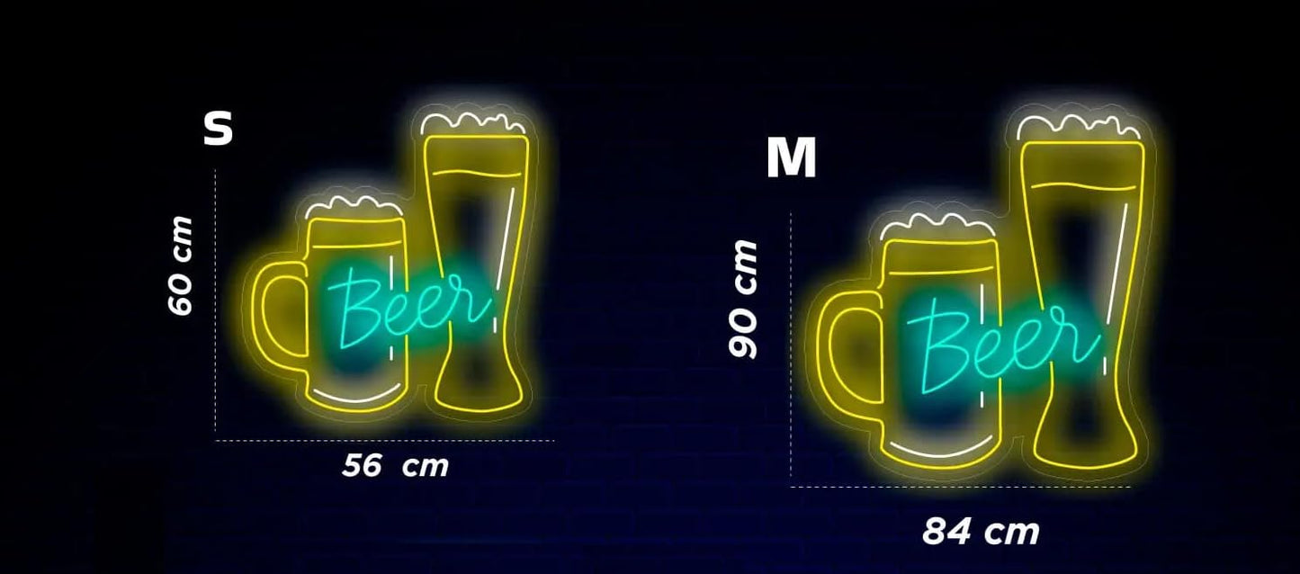 ¡Ilumina tu espacio con el vibrante Neón Beer Vasos! Este llamativo letrero de neón no solo captura la esencia de una buena cerveza,