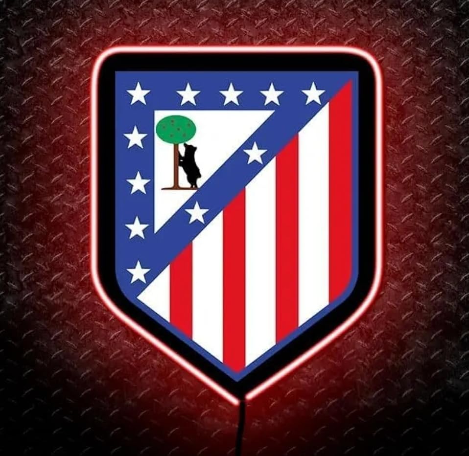 Letrero Luminoso LED Personalizado de Metacrilato, Decoración de Pared, Luz Neón At Madrid, medidas 40x30cm