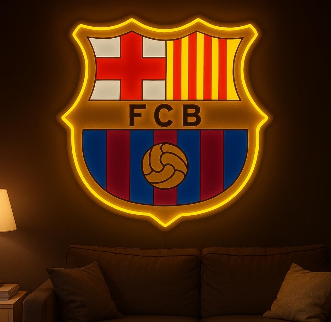 Regalos Barcelona Neon Cualquier Equipo Futbol - y Neón Personalizado Adorno de parultos led letras decorativas habitacion MEDIDAS 40X30 CM