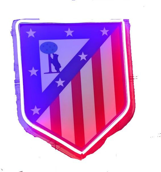 SOLOLED regalo Lámpara LED de Pared Atlético de Madrid,escudo neon rojoy azul, Iluminación Decorativa