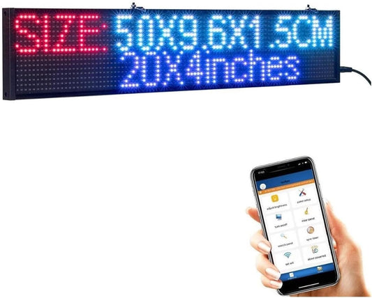 SOLOLED Panel LED Señal Led P5 Plug-n-Play de 64X32 CM, Tablero de Desplazamiento de Mensajes programable, Pantalla de Publicidad LED RGB para Negocios para Coche, Bar, Hotel, camión