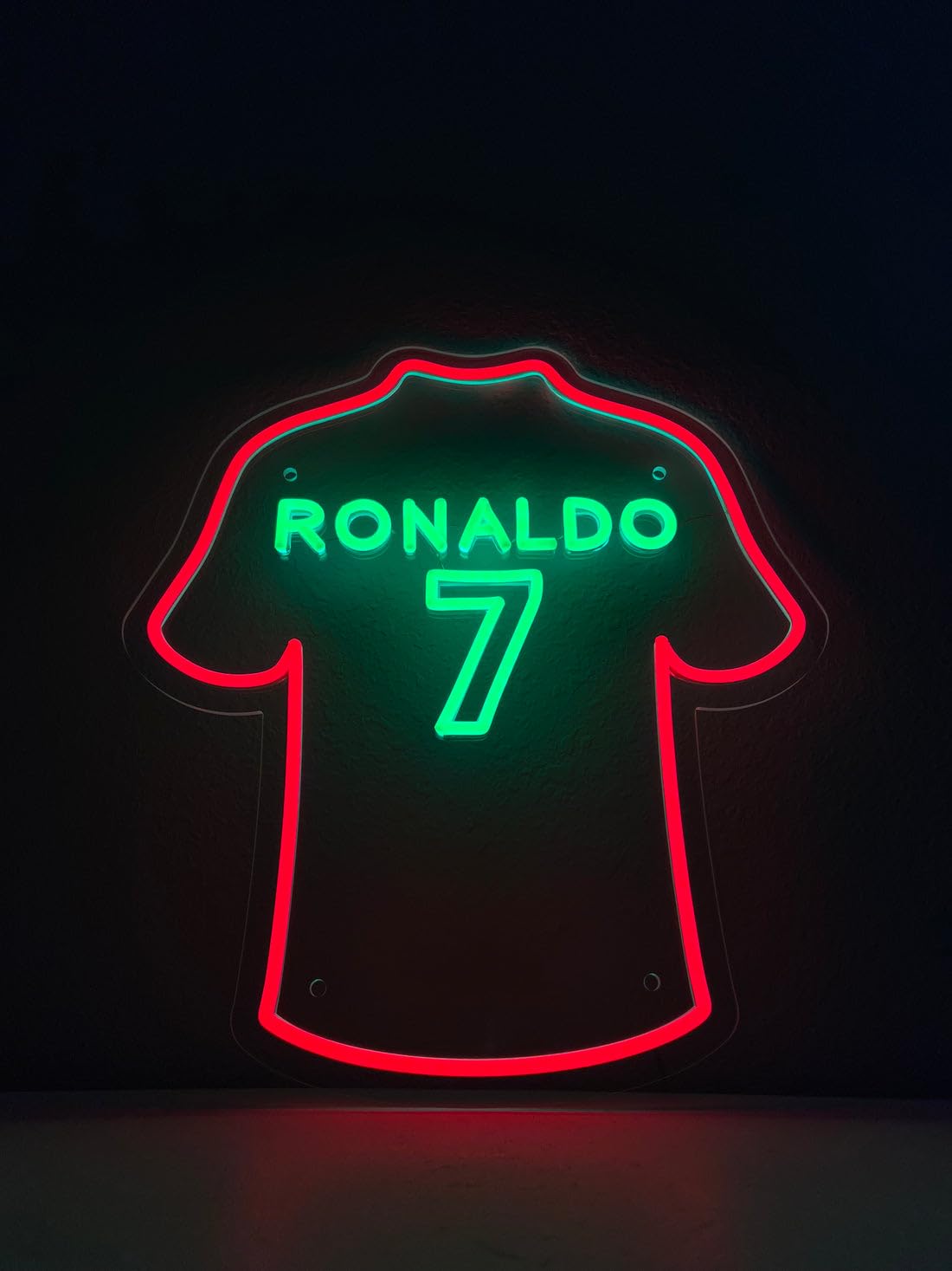 SoloLED Letrero de Neón Ronaldo LED Deportivo, Iluminación Decorativa, Metacrilato para Salas de Juegos y Dormitorios