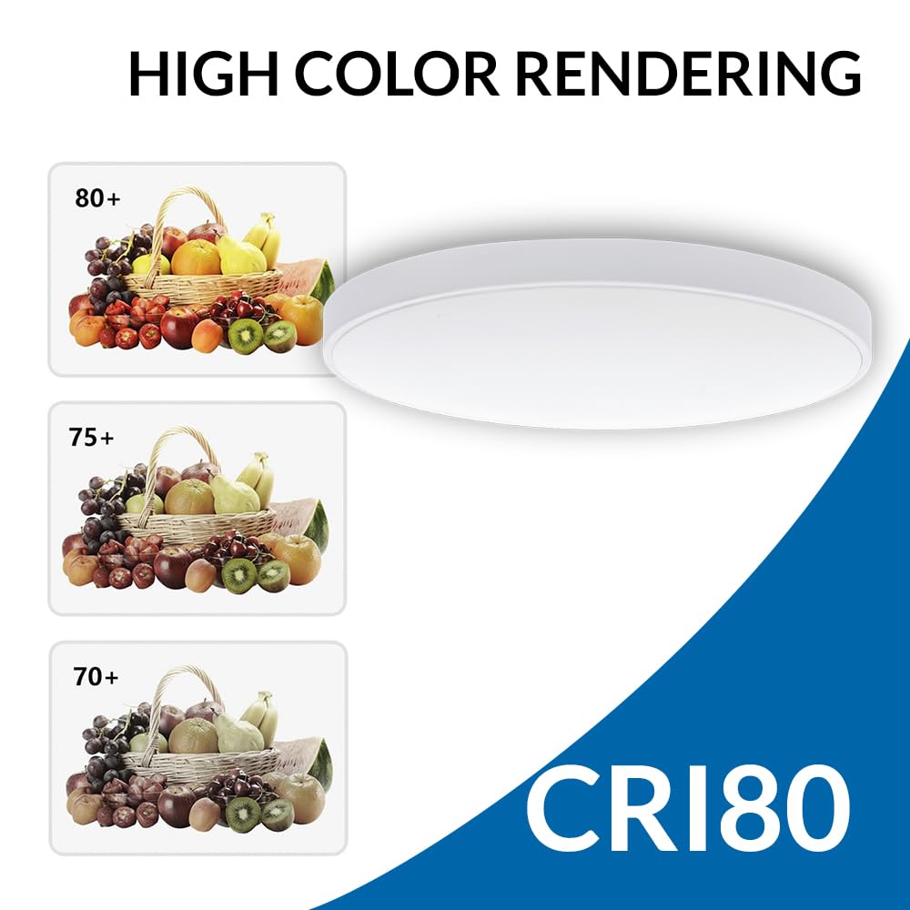 Ledme - Plafon LED Techo Sense, Lámpara Techo para Baño IP44, para Baño, Cocina, Balcón