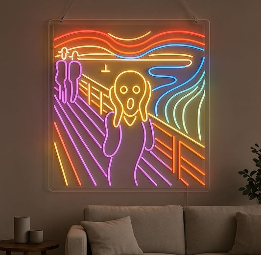 Lámpara de Neón LED Decorativa, El Grito Multicolor, Arte de Pared