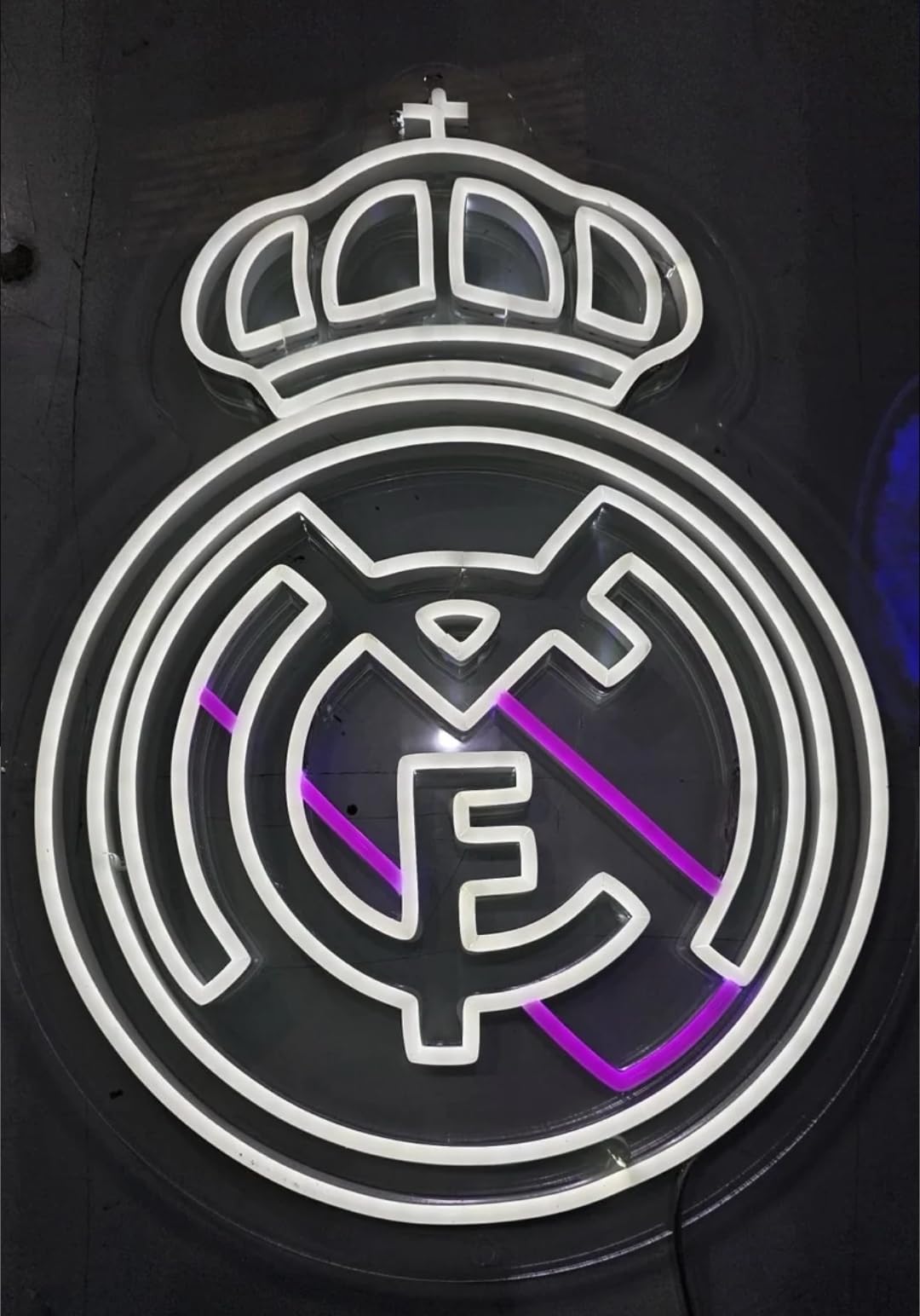 Lámpara de Neón LED Madrid,Club, Iluminación Decorativa, Blanco y Púrpura