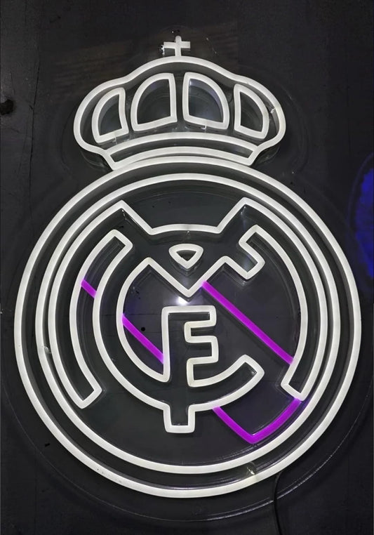 Lámpara de Neón LED Madrid,Club, Iluminación Decorativa, Blanco y Púrpura