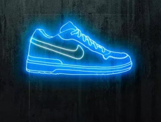 SOLOLED Lámpara Decorativa LED de Pared, Diseño de Zapatilla Deportiva, Luz Neón Azul