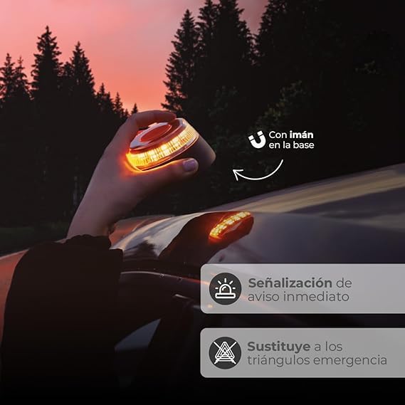 Genérico gsc Evolution - Luz de Emergencia V16 con Geolocalización – Baliza Homologada DGT 3.0, Obligatoria en 2026 | Señal V-16 para Coche con Aviso de Ubicación y Plan de Datos Incluido