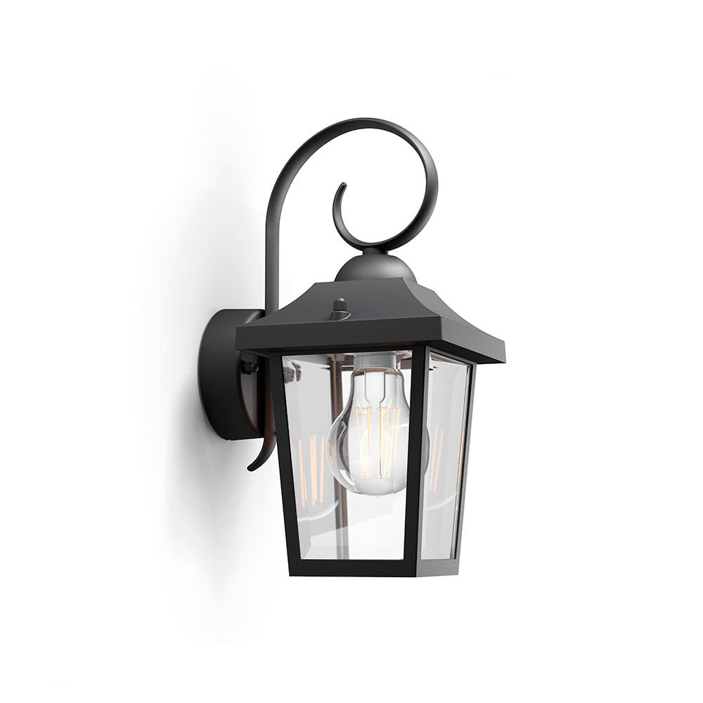 APLIQUE EXTERIOR BUZZARD E27 60 w SIN BOMBILLA, COLOR NEGRO, LUZ HACIA ABAJO