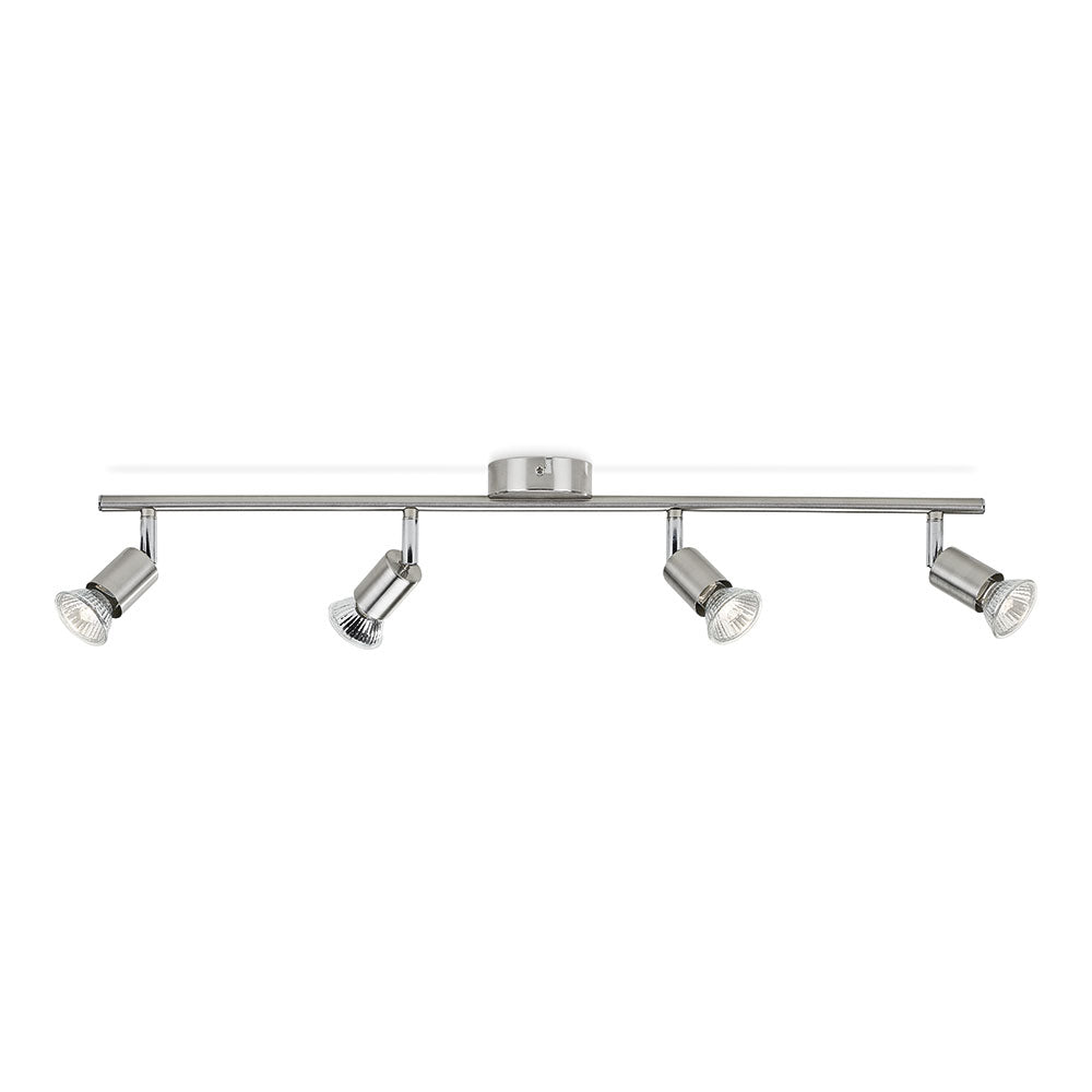 FOCO 4 ELEMENTOS LIMBALI GU10 (BOMBILLA NO INCLUIDA) COLOR CROMO MATE 69 x 10 x 15,5 cm