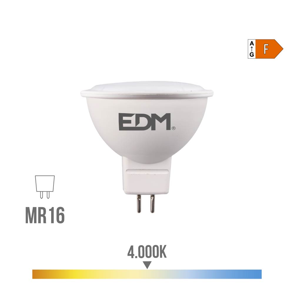 BOMBILLA DICROICA LED MR16 8 W 780 lm 4000 K LUZ DÍA 120° Ø5 x 5 cm