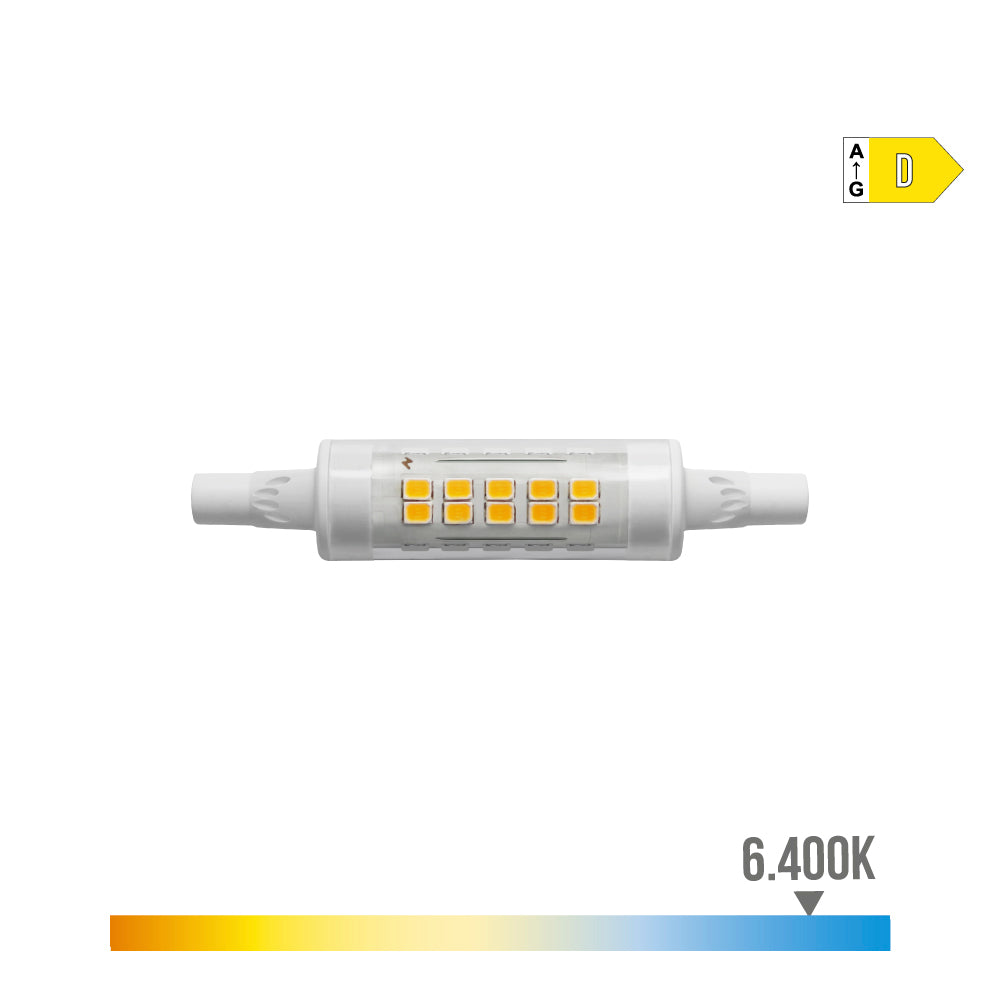 BOMBILLA LINEAL LED 78mm R7s 5.5W 800lm 6400K LUZ FRIA Ø1,6x7,8cm EDM
