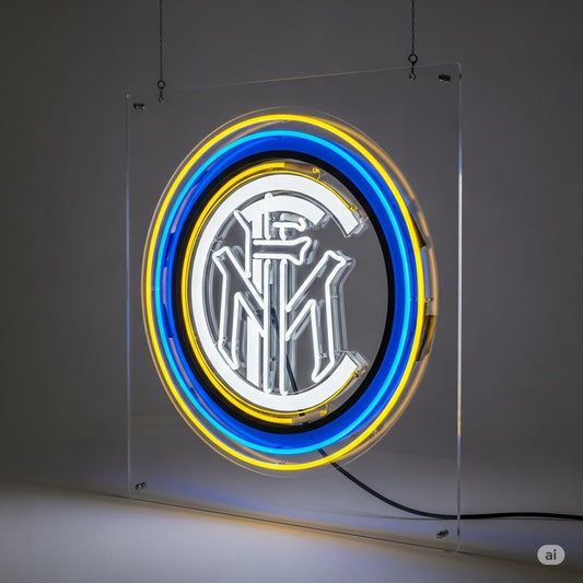 Lámpara de Neón LED Inter Milan, Club, Iluminación Decorativa con Marco de Acrílico, Multicolor