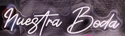 Letrero LED Neón Personalizado 'Nuestra Boda', Iluminación Decorativa para Boda.