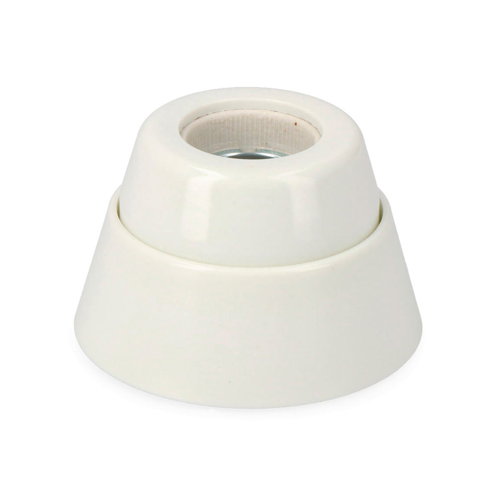 PORTALÁMPARAS E-27 ZOCALO RECTO PORCELANA BLANCO (ENVASADO)