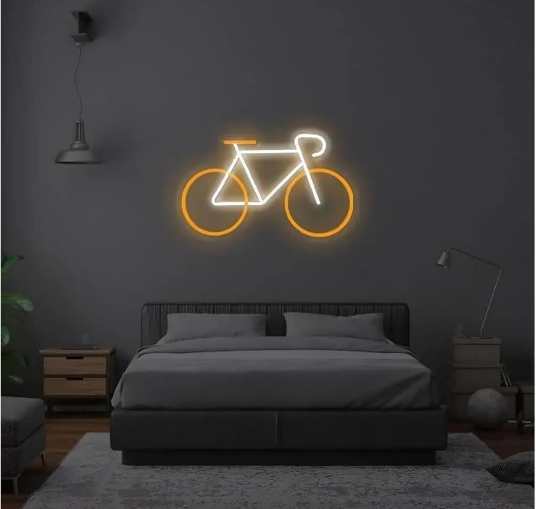 sololed Luces de neón Letrero De Neón De Bicicleta Para Decoración De Pared Letrero De Neón LED Alimentado 12 v Para Letrero De Garaje De Bicicleta Iluminado 42.5cmx26cm