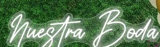 Letrero LED Neón Personalizado 'Nuestra Boda', Iluminación Decorativa para Boda.