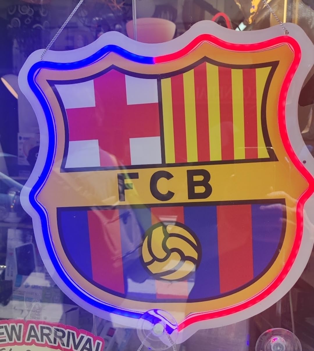 Regalos escudo Barcelona LED neon Lámpara de Pared Decorativa, Iluminado, Luces Multicolor led, vinilo y Nombre no incluido