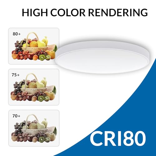 Ledme - Plafon LED Techo Sense, Lámpara Techo para Baño IP44, para Baño, Cocina, Balcón