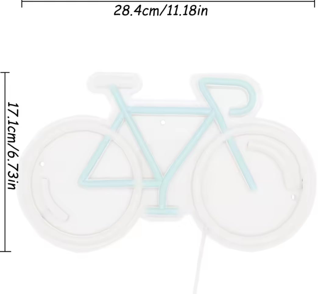 Letrero de Neón LED Vibrante para Bicicleta - Alimentador 12v, Eficiente en Energía, Decoración Montable en Pared para Hogar, Bar, Clubes de Ciclismo y Más - Tamaño de 30cm cm x 20cm, Fácil Instala