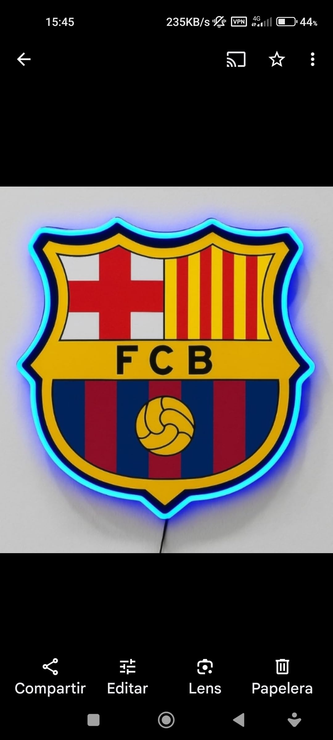 Regalos escudo Barcelona LED neon Lámpara de Pared Decorativa, Iluminado, Luces Multicolor led, vinilo y Nombre no incluido