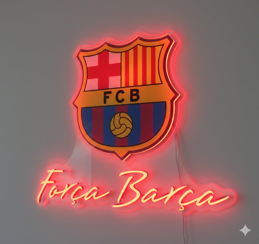 Letrero de Neón LED Decorativo 'Forca Barca', Luz Roja, para Bar, Hogar metacrilato,neón led medidas 60x30cm