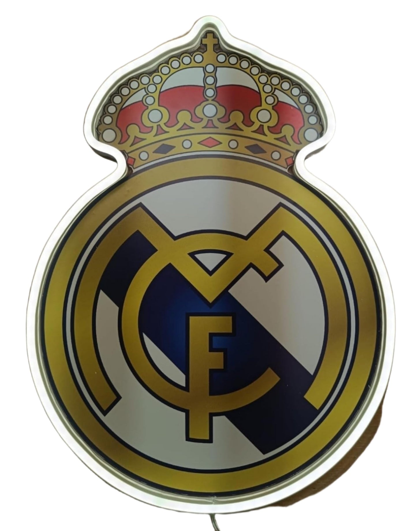 SOLOLED Regalos Madrid Escudo Decoración de Pared con Corona Real, Fondo Verde