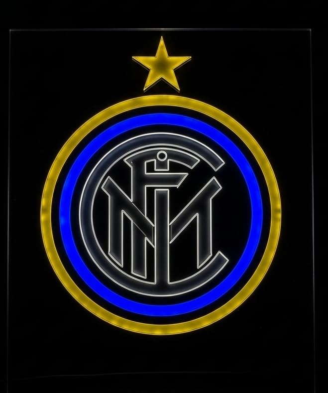 Lámpara de Neón LED Inter Milan, Club, Iluminación Decorativa con Marco de Acrílico, Multicolor