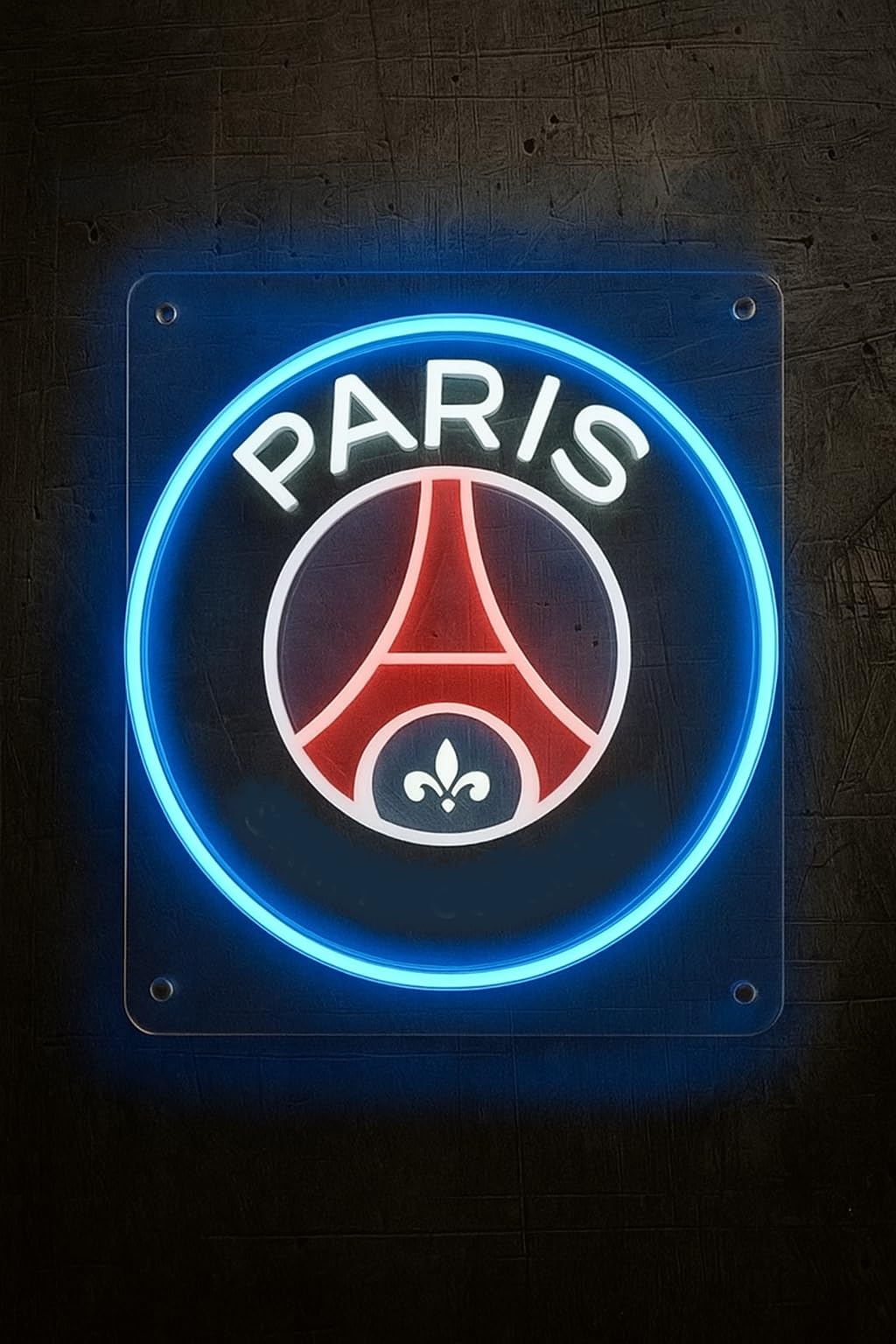 Letrero Luminoso de Neón PSG REGALO Deportivo LED, Azul y Rojo