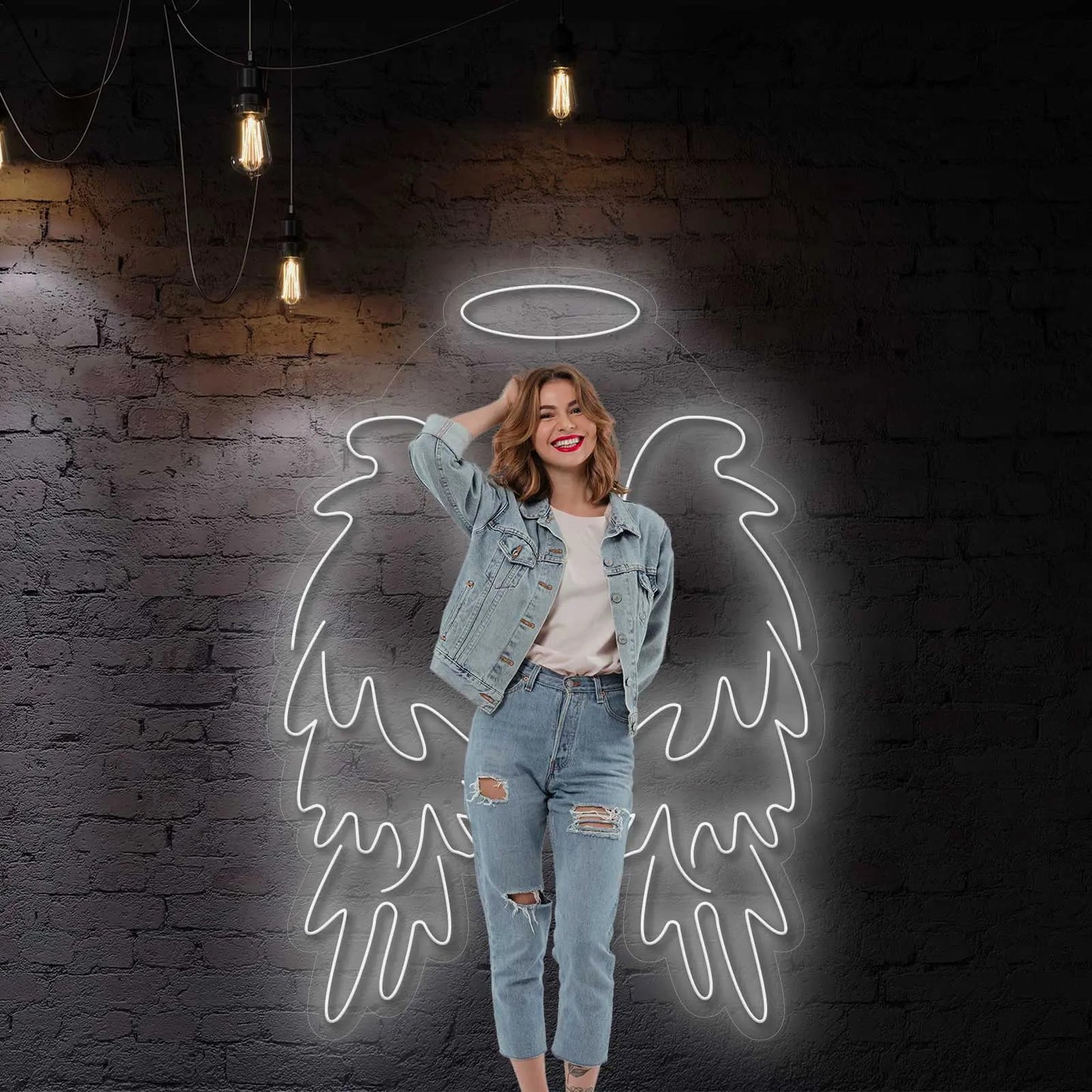 SOLOLED Lámpara LED de Pared con Diseño de Alas de Ángel, 110 cm x 80 cm, Iluminación Decorativa, Blanco