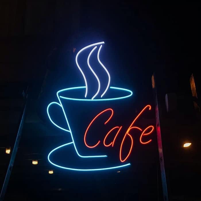 Letrero de neón con luz para Taza de café