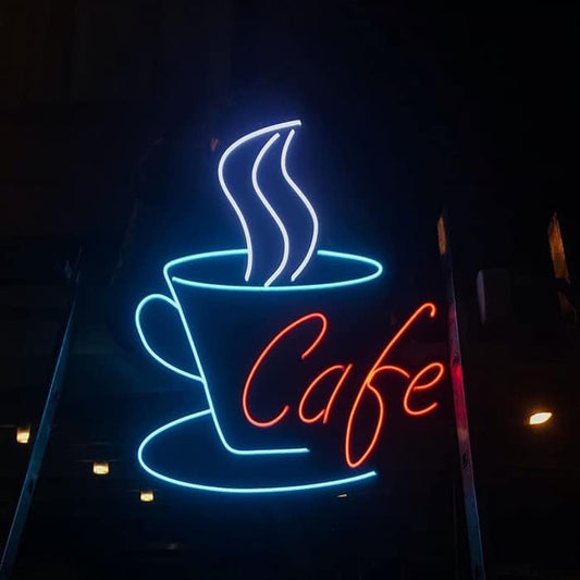 Letrero de neón con luz para Taza de café