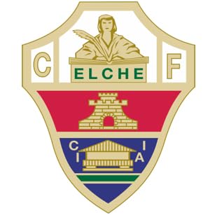 Elche REGALOS Escudo Fútbol, Emblema Deportivo, Diseño Dorado LIGA DE FUTBOL elche liga de futbol medidad 40x30 cm metacrilato neon,vinilo