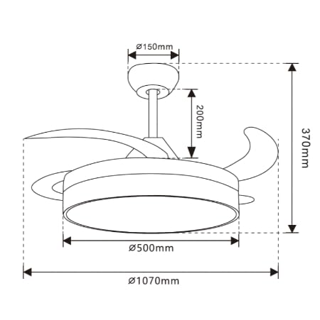 Genérico andiluz Noia Blanco Ventilador de Techo LED, Luz Integrada, Diseño Moderno, Color Blanco