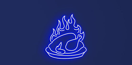 Letrero LED de Neón con Diseño de Pollo en Llamas, Decoración de Pared para Restaurante, Arte de Tienda de Pollos
