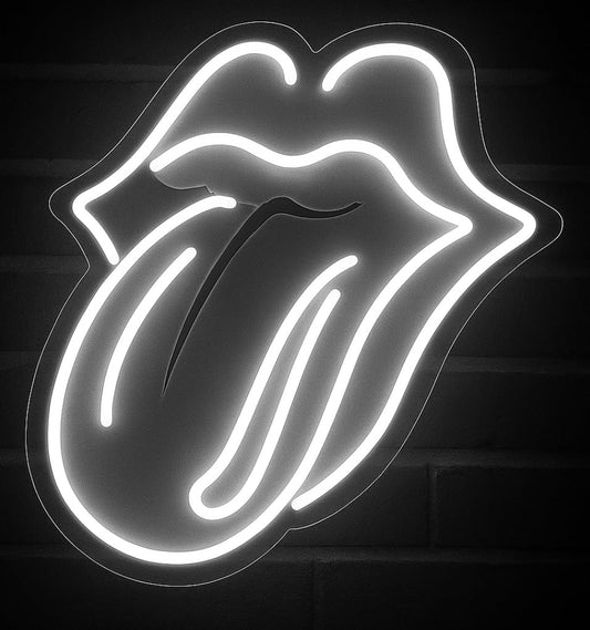Letrero de Neón LED Decorativo, Diseño de Labios Rojos Stones, Luz de Pared para Bar