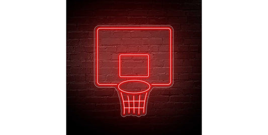 Lámpara de Neón LED Decorativa, Diseño de baloncesto Luz Roja, para Pared