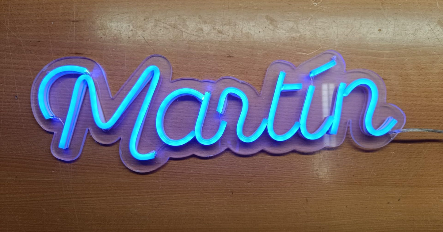 Letrero neón led texto personalizado para colgar en pared