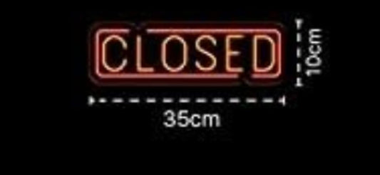 Letrero LED Neón 'CLOSED', Señal Luminosa Decorativa, Rojo y Naranja