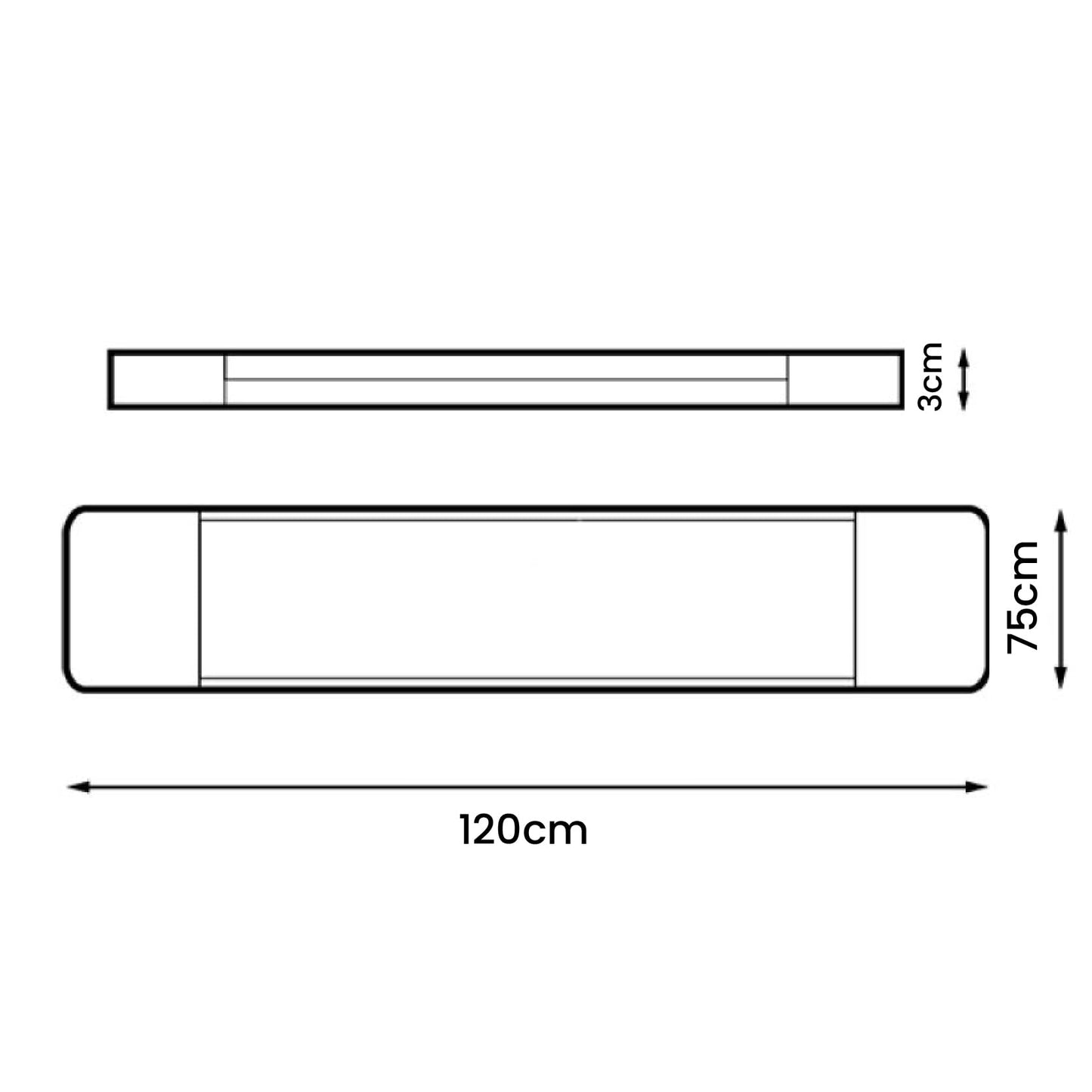 M Ledme - Pantalla LED luminaria Lineal Fast Con Led Integrado 40W, 4000 lúmenes, 1200 mm, Cable De Conexión Incluido, Aluminio/ABS, ideal para interiores.