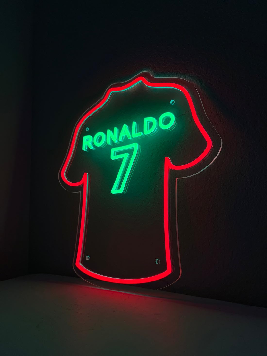SoloLED Letrero de Neón Ronaldo LED Deportivo, Iluminación Decorativa, Metacrilato para Salas de Juegos y Dormitorios