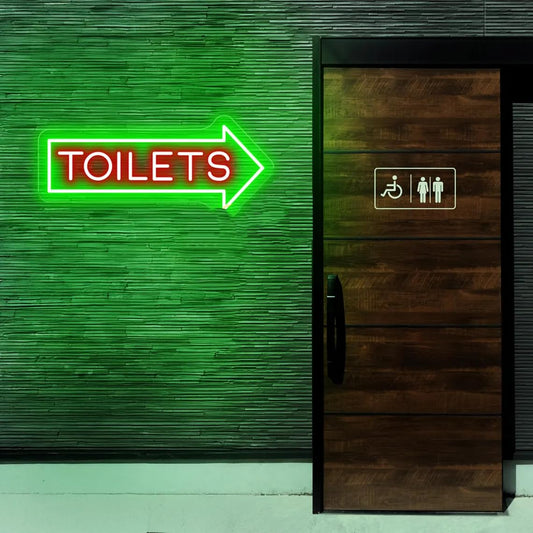 Señal de neón para inodoro