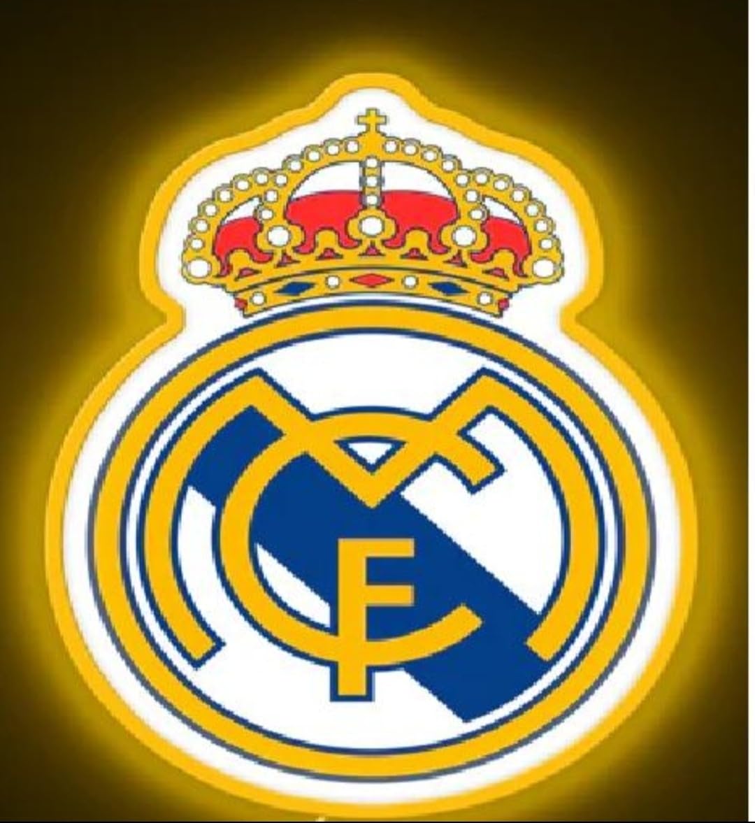 Lámpara LED Decorativa del Madrid, Letrero Luminoso Neón para Pared, escudo,Iluminación para Habitación, medidas  40 x 30 cm