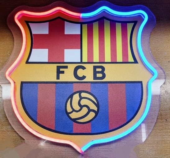 Regalos escudo Barcelona LED neon Lámpara de Pared Decorativa, Iluminado, Luces Multicolor led, vinilo y Nombre no incluido