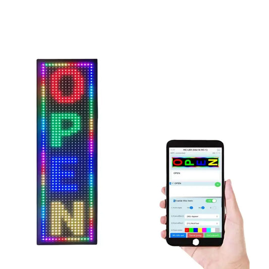 Rótulo LED programable multicolor RGB grande
