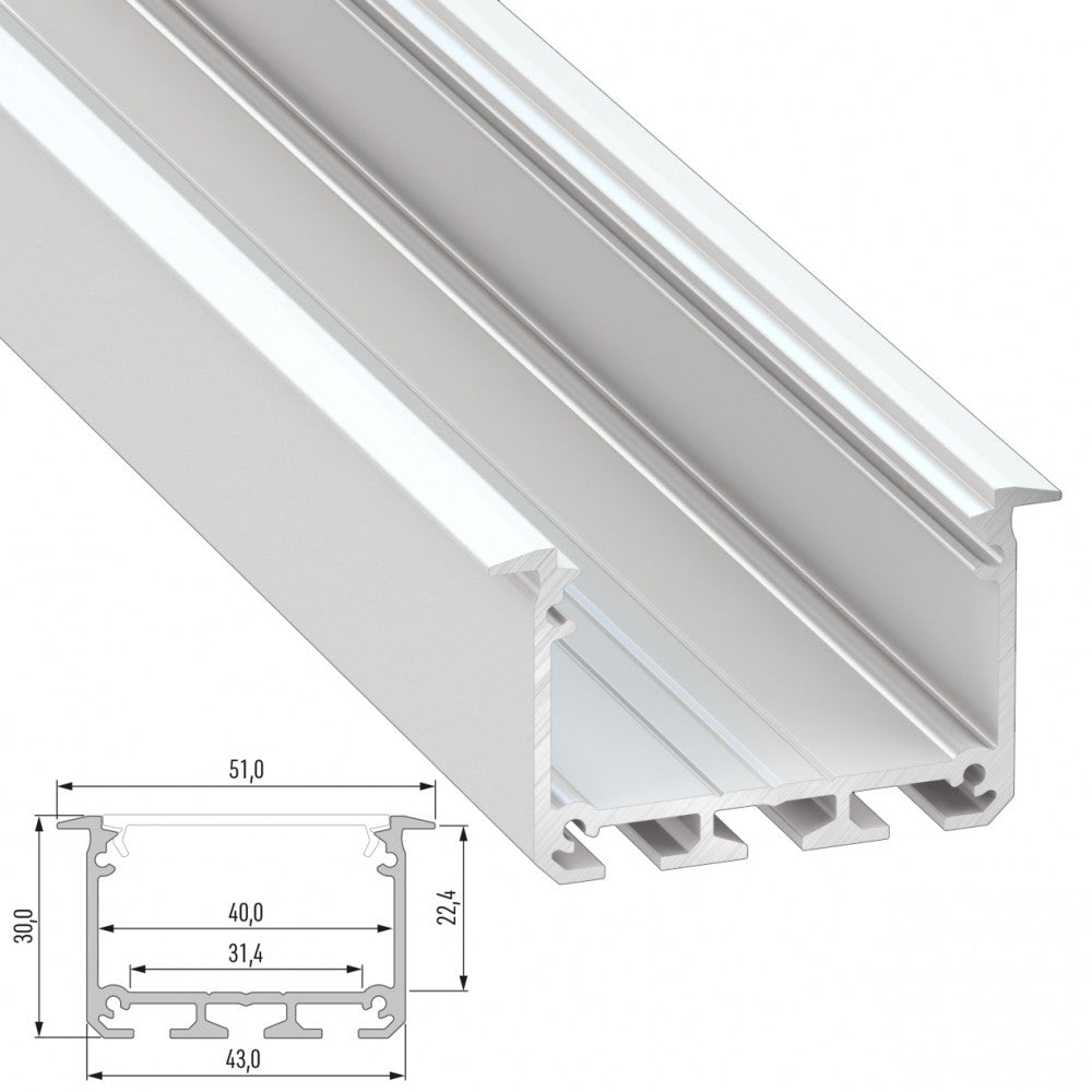 Perfil Aluminio Tipo INSO 2,02M - Anodizado Plata