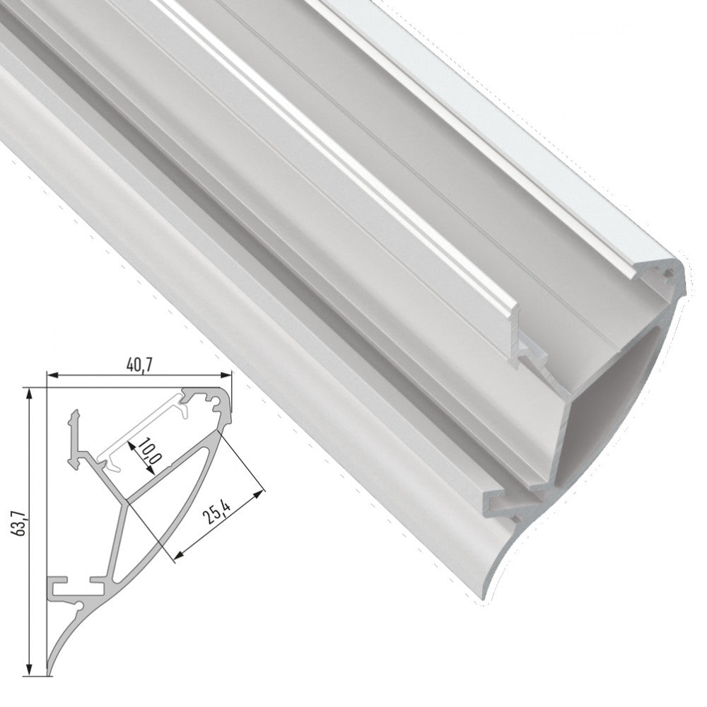 Perfíl Aluminio CONVA 2,02M - Lacado Blanco