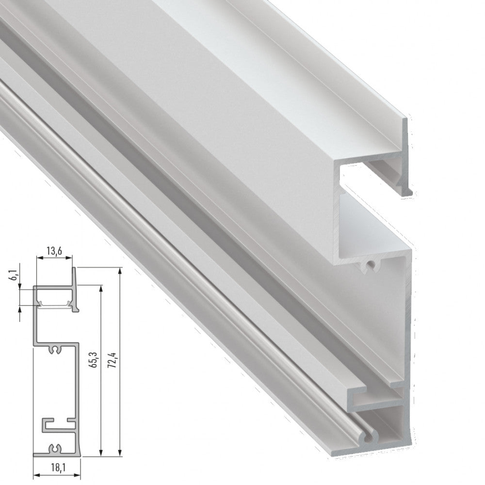 Perfíl Aluminio FLARO 2,02M - Anodizado Plata