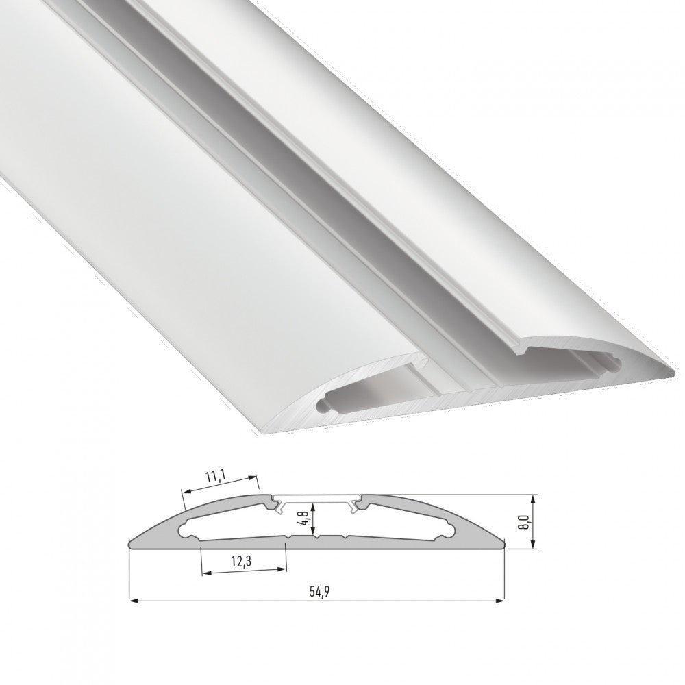 Perfíl Aluminio Tipo RETO 2,02M - Lacado Blanco